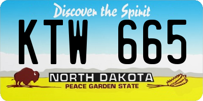 ND license plate KTW665