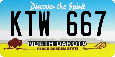 ND license plate KTW667