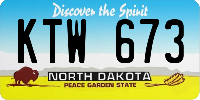 ND license plate KTW673