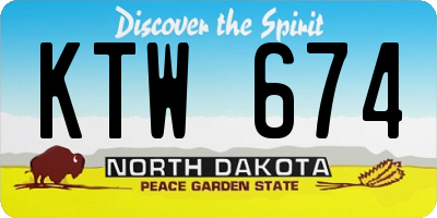ND license plate KTW674