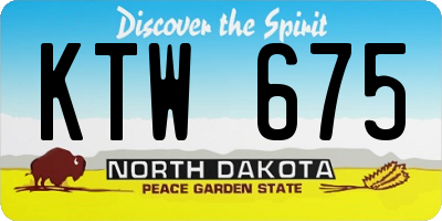 ND license plate KTW675