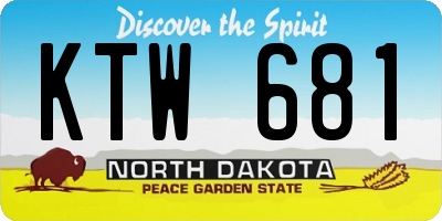 ND license plate KTW681
