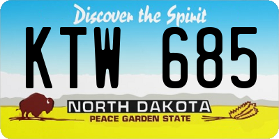 ND license plate KTW685