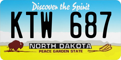 ND license plate KTW687