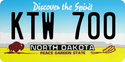 ND license plate KTW700