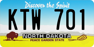 ND license plate KTW701