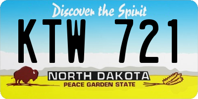 ND license plate KTW721