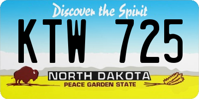 ND license plate KTW725