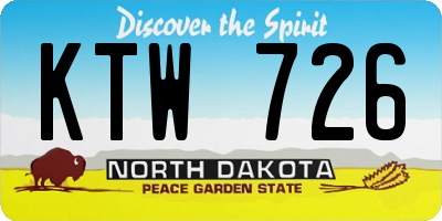 ND license plate KTW726