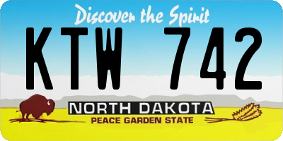ND license plate KTW742