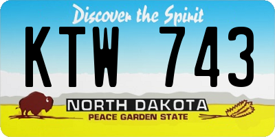 ND license plate KTW743