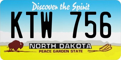 ND license plate KTW756