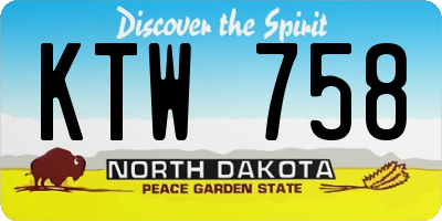 ND license plate KTW758