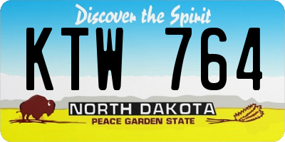 ND license plate KTW764