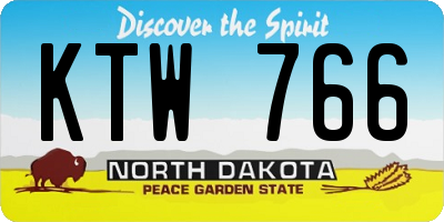 ND license plate KTW766