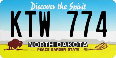 ND license plate KTW774