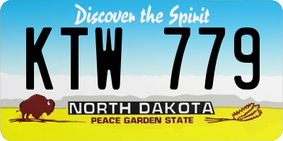 ND license plate KTW779