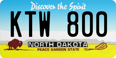 ND license plate KTW800