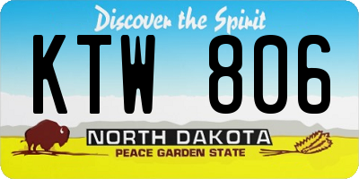 ND license plate KTW806