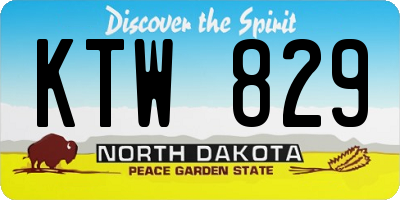 ND license plate KTW829