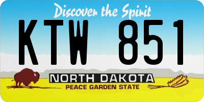 ND license plate KTW851