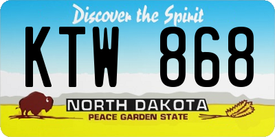 ND license plate KTW868