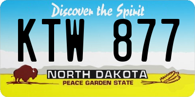 ND license plate KTW877