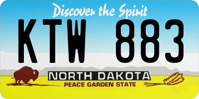 ND license plate KTW883