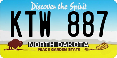 ND license plate KTW887