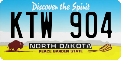 ND license plate KTW904