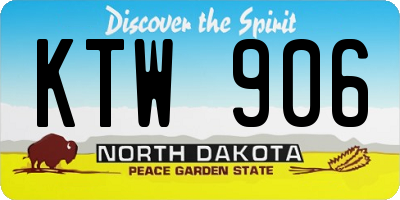 ND license plate KTW906