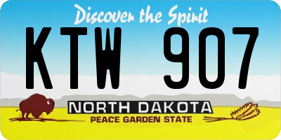 ND license plate KTW907