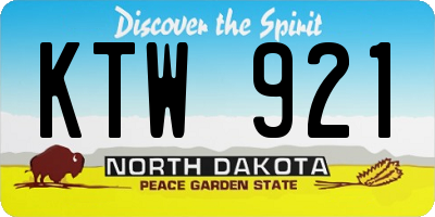 ND license plate KTW921