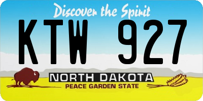 ND license plate KTW927