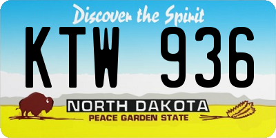 ND license plate KTW936