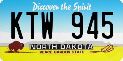 ND license plate KTW945