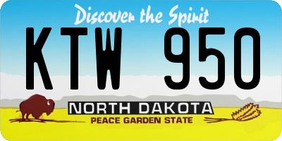 ND license plate KTW950