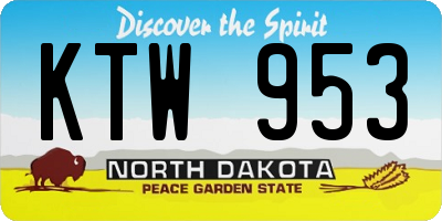 ND license plate KTW953