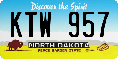 ND license plate KTW957