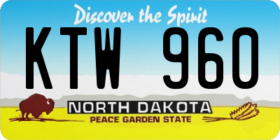 ND license plate KTW960