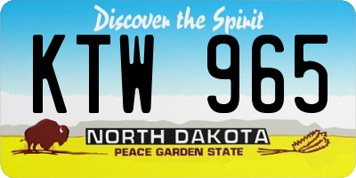 ND license plate KTW965