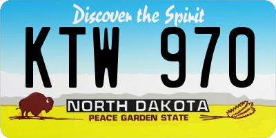 ND license plate KTW970