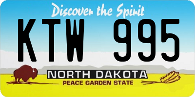 ND license plate KTW995