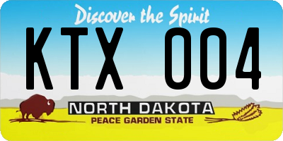 ND license plate KTX004