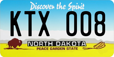 ND license plate KTX008