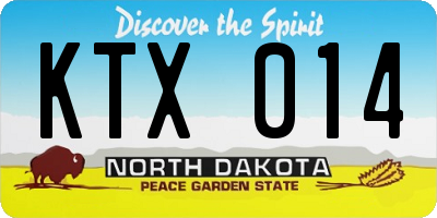 ND license plate KTX014