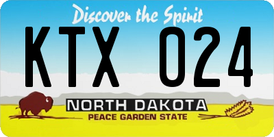 ND license plate KTX024
