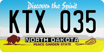 ND license plate KTX035