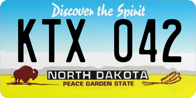 ND license plate KTX042