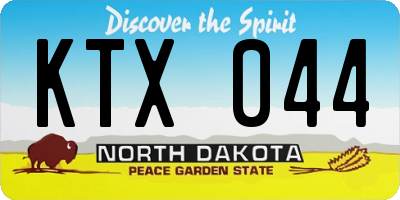 ND license plate KTX044